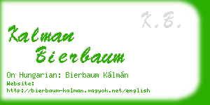 kalman bierbaum business card