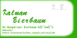 kalman bierbaum business card